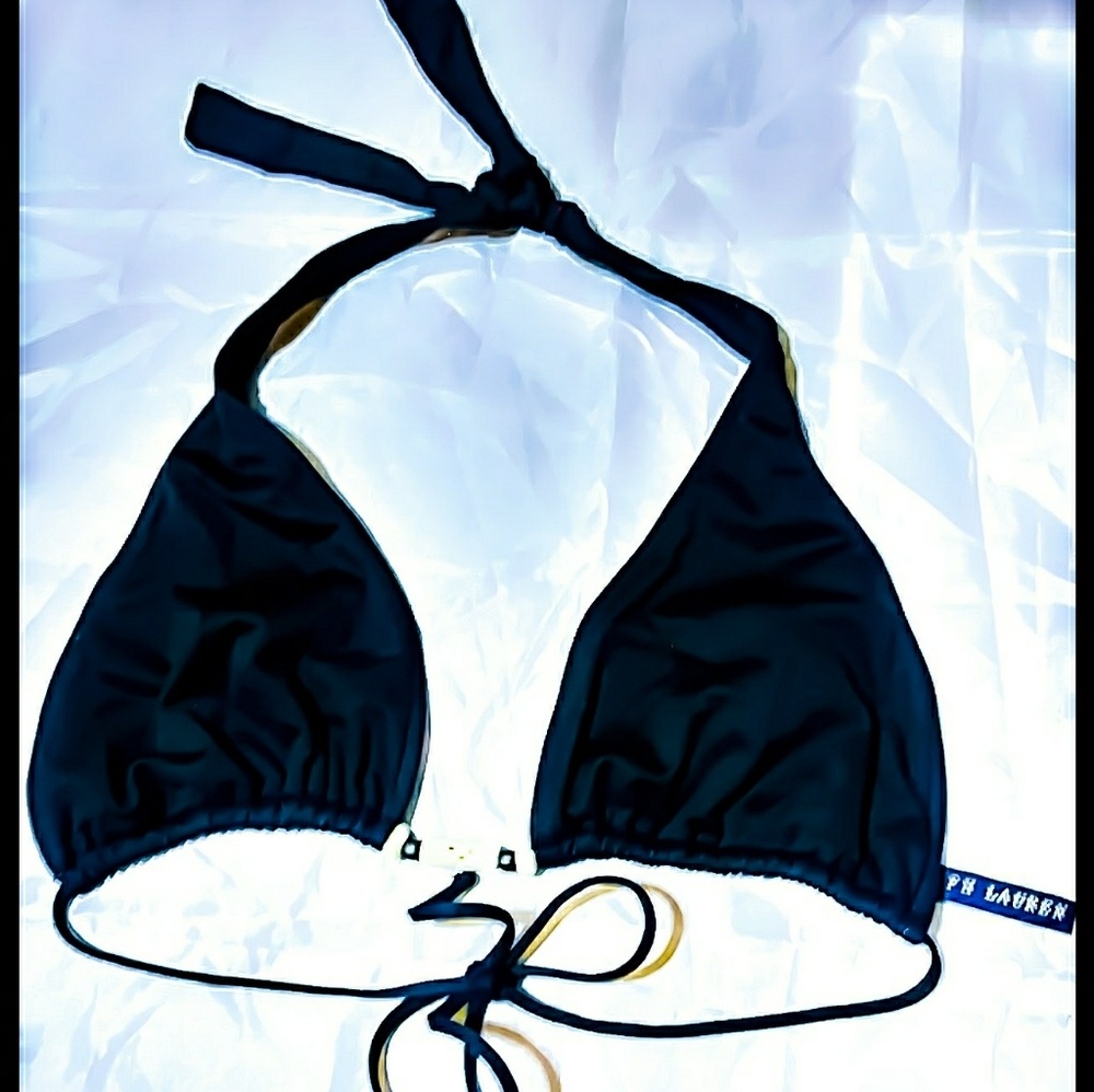 Ralph Lauren navy blue swim suit top size L